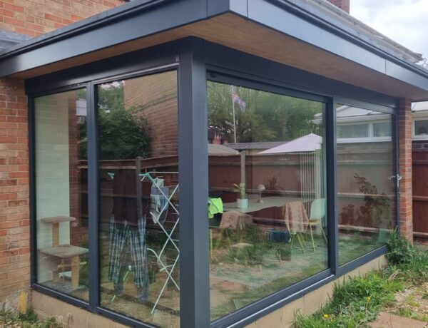 Powdercoated aluminium flashings, fabricated and installed on site