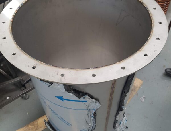 Large stainless steel flanged cylinder duct
