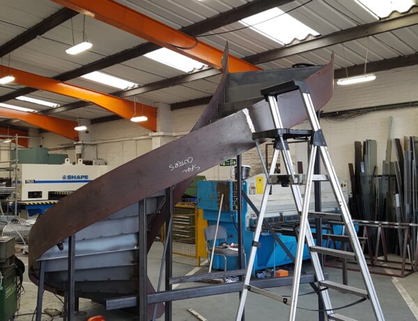 Large curved steel section being fabricated in our Norwich workshop