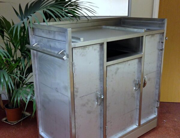 Stainless steel cabinet with doors