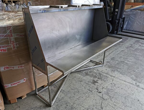 Stainless steel test bench frame, welded and polished
