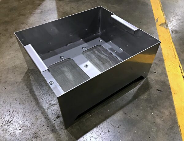 Folded steel enclosure box, welded corners