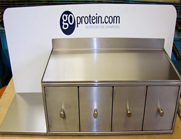 Stainless steel drawer unit with four drawers