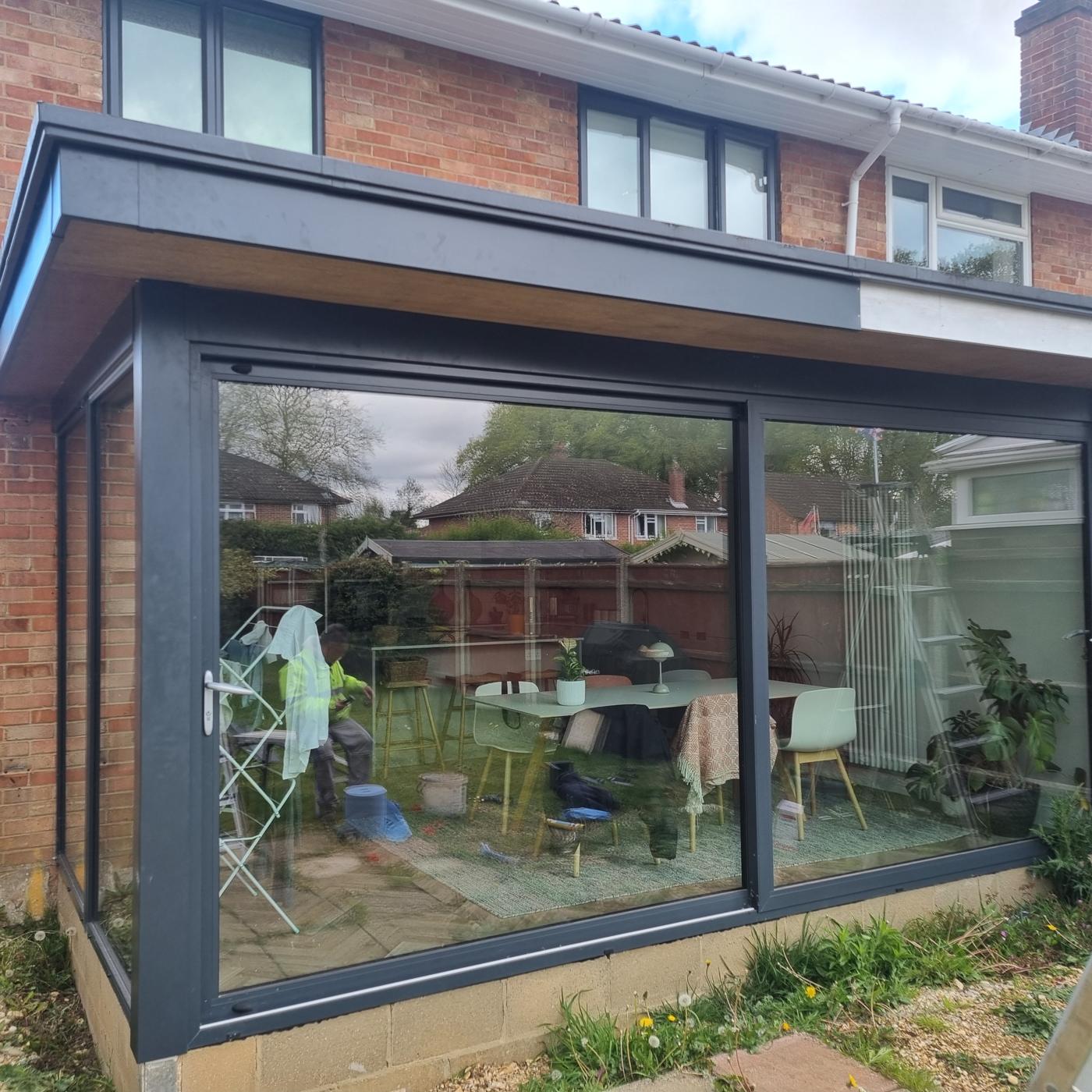 Bespoke metal fascia, soffit and coping on a garden-room extension by SAMS Fabrications